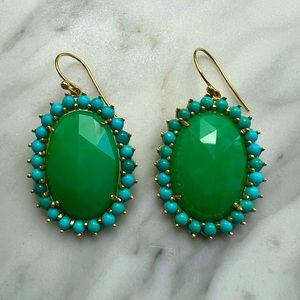 Irene Neuwirth chrysoprase and turquoise drop earrings